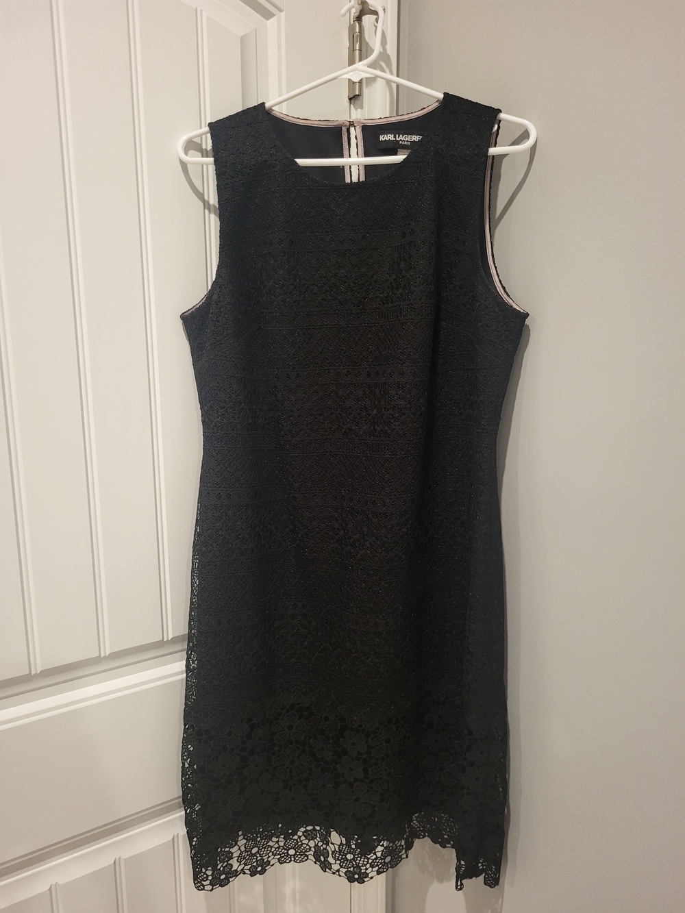 Karl Lagerfeld Black Lace Shift Mini Dress
